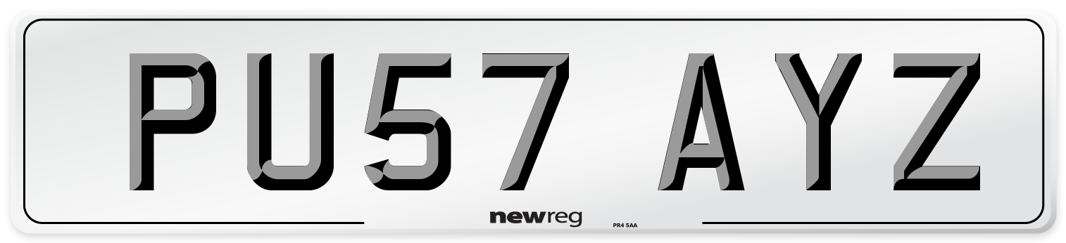 PU57 AYZ Number Plate from New Reg